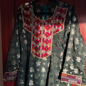 Dark Green Afghan Dress